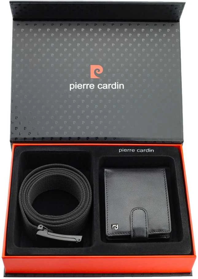 Dovanų rinkinys vyrams: odinė piniginė Pierre Cardin RFID ir diržas Stevens A323306