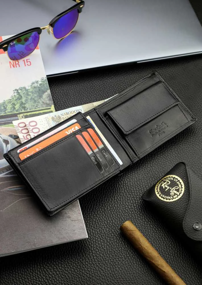 Dovanų rinkinys vyrams: odinė piniginė Pierre Cardin RFID ir diržas Stevens 6088206