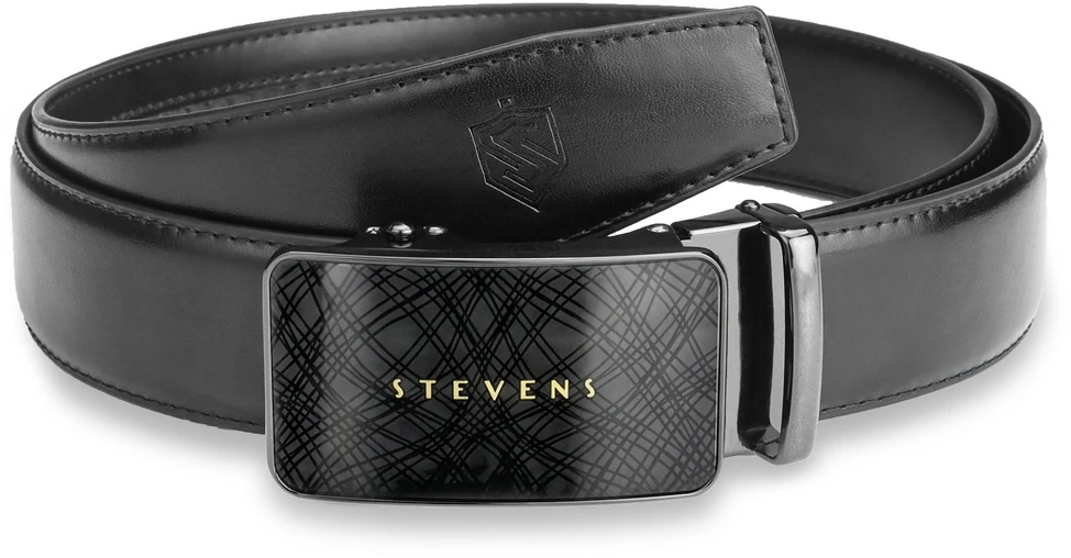 Dovanų rinkinys vyrams – piniginė ir diržas „Stevens 2506“, juoda PREMIUM