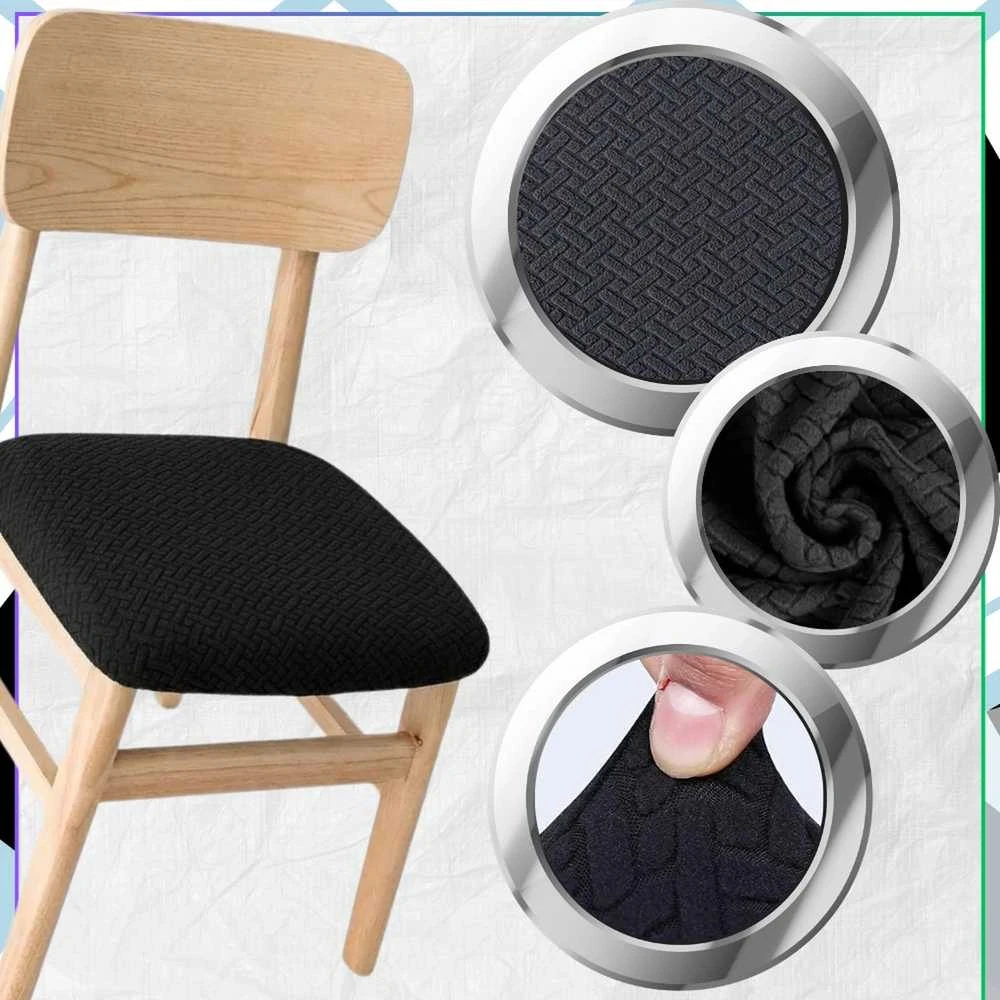 Elastingas juodas kėdės sėdynės užvalkalas