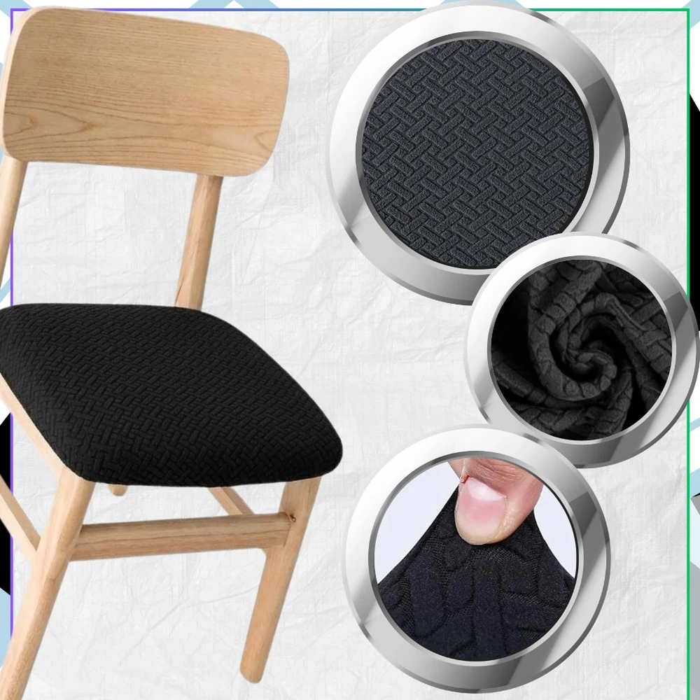 Elastingas juodas kėdės sėdynės užvalkalas