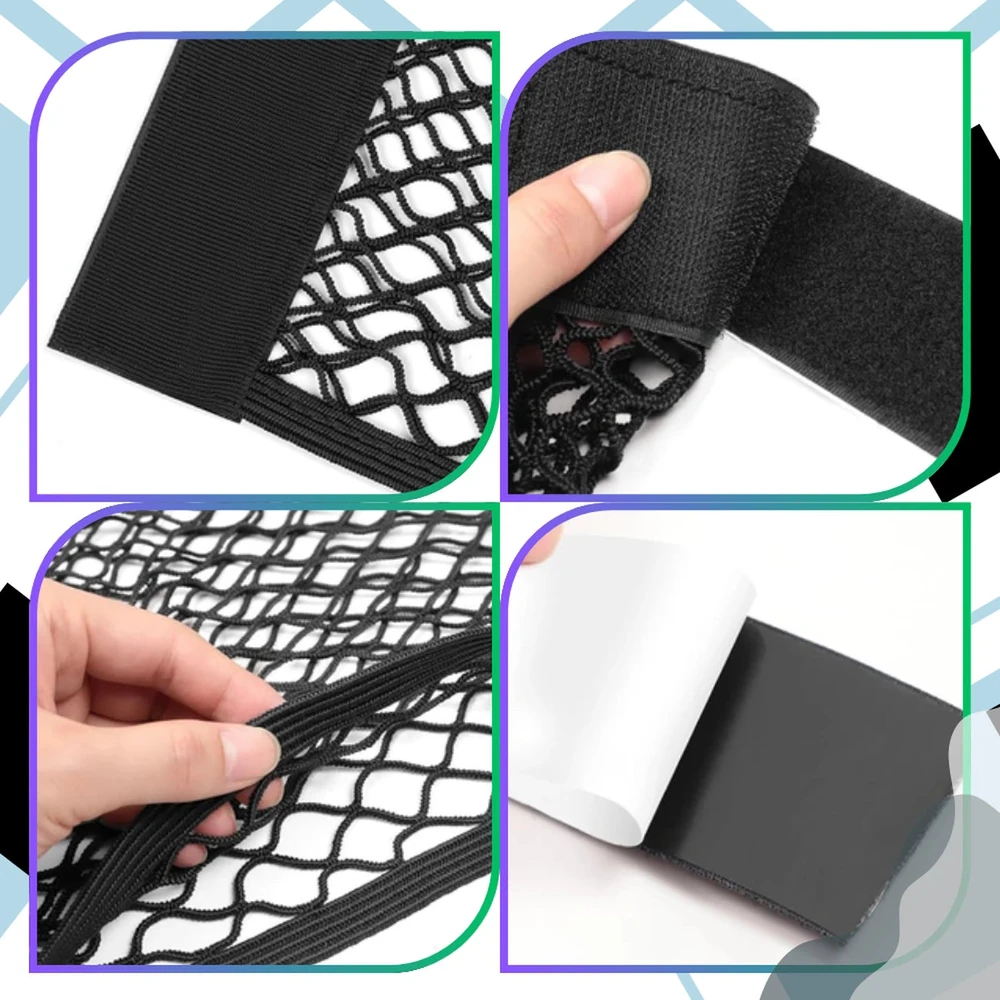 Elastinis bagažinės tinklelis juodas 40×25 cm A304