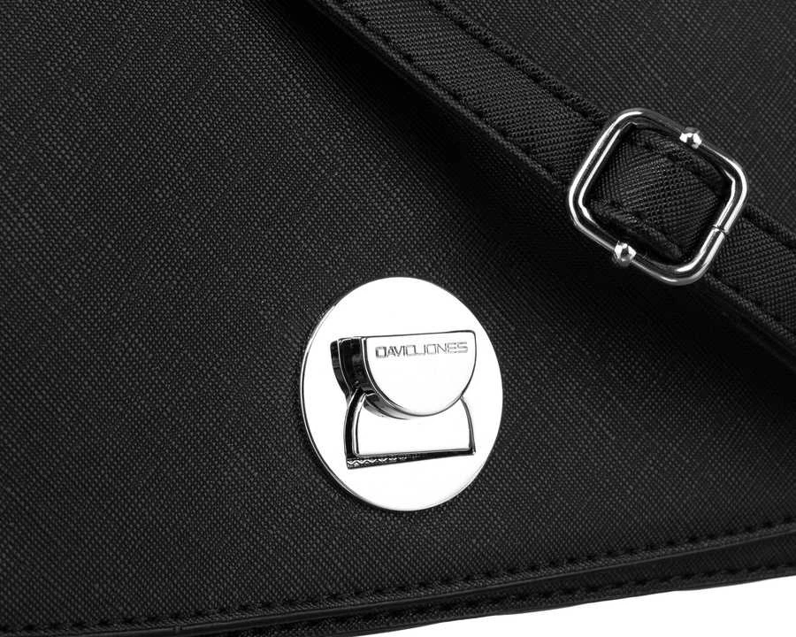 Elegantiška moteriška „David Jones“ juoda crossbody rankinė su dygsniuotais šonais