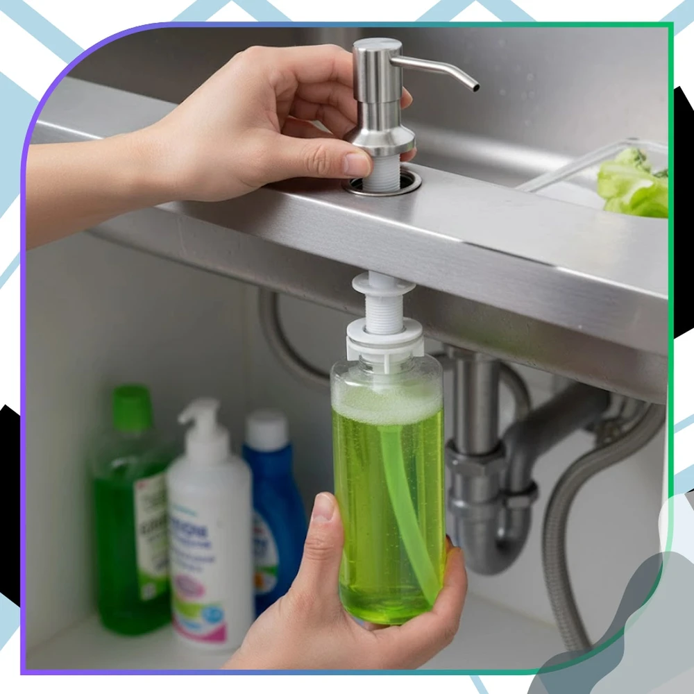 Įmontuojamas dozatorius sidabrinis 500 ml DH128