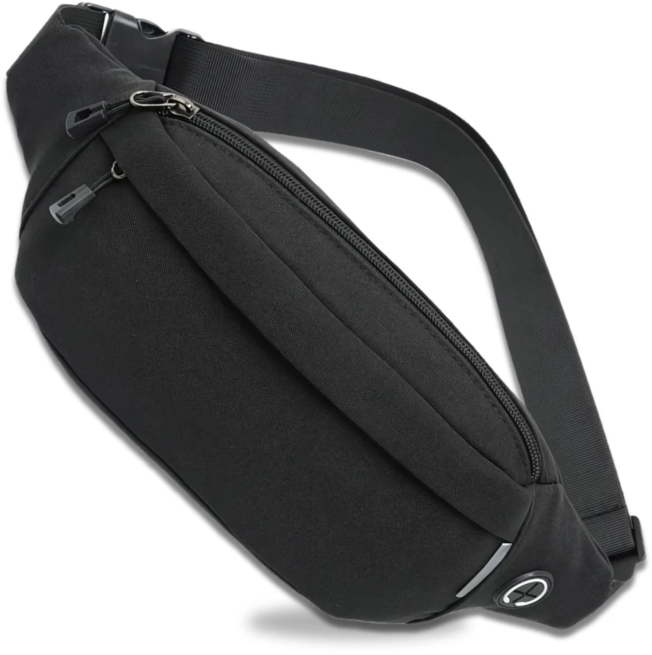 Juoda juosmens rankinė iš poliesterio unisex D29