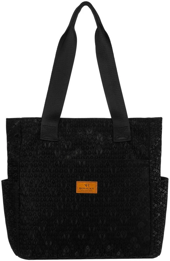 Juoda medžiaginė moteriška „Rovicky“ shopper tipo rankinė RP40