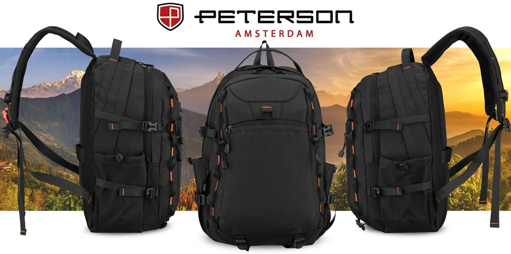 Juoda poliesterio turistinė kuprinė Peterson M42