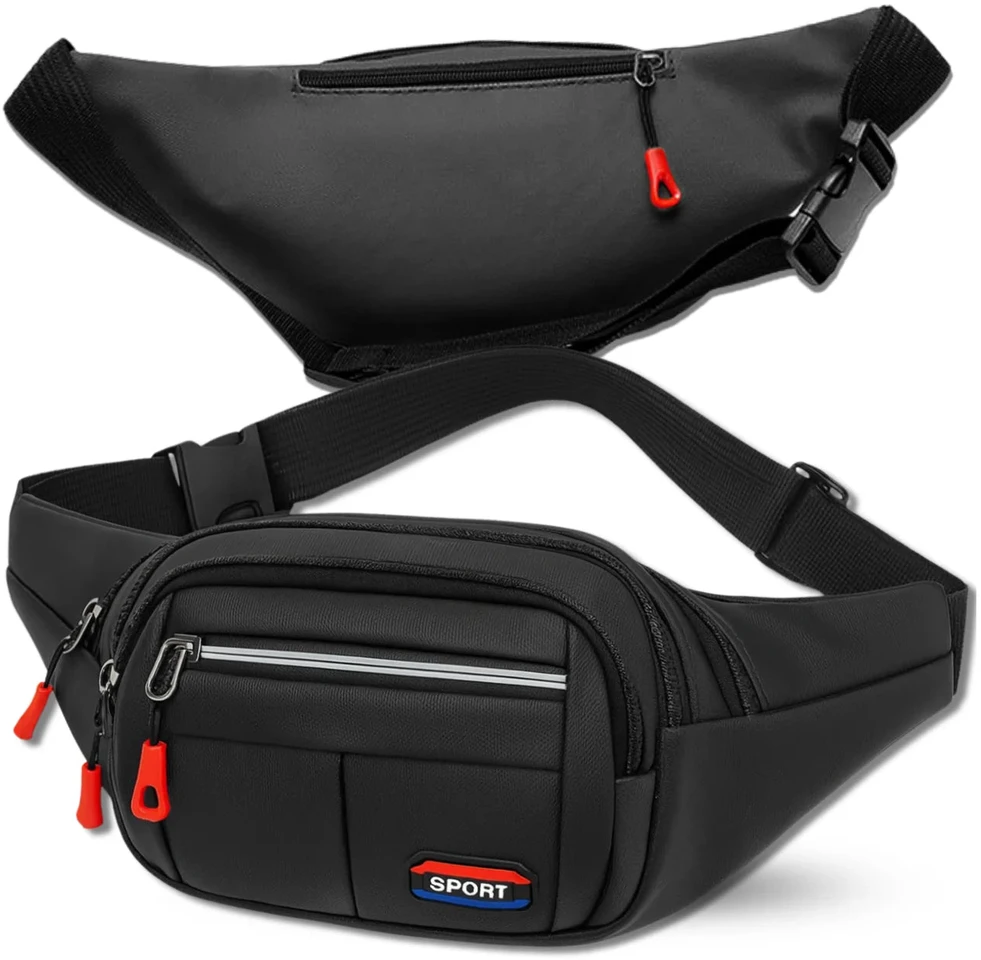Juoda sportinė juosmens rankinė (unisex) D30