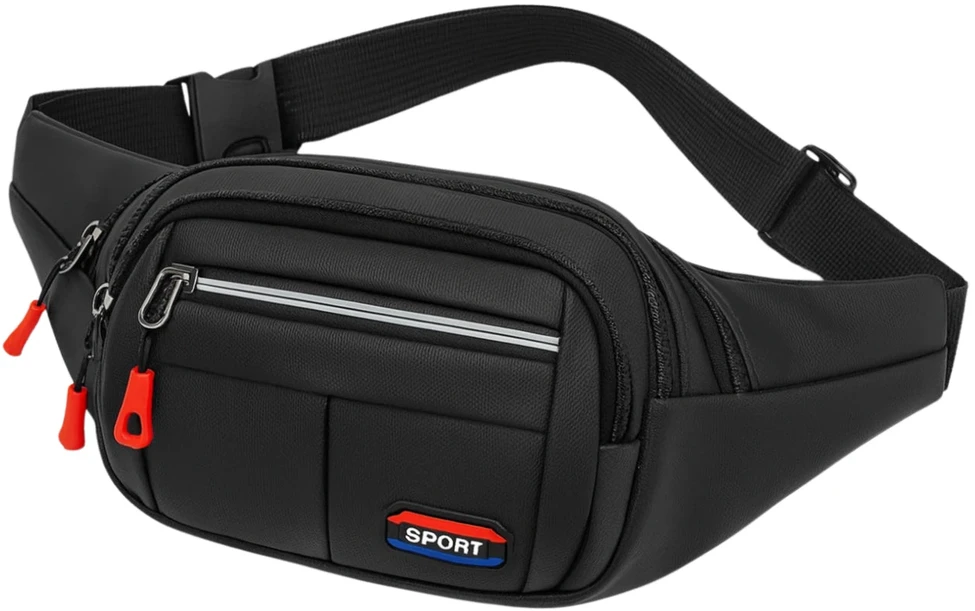 Juoda sportinė juosmens rankinė (unisex) D30