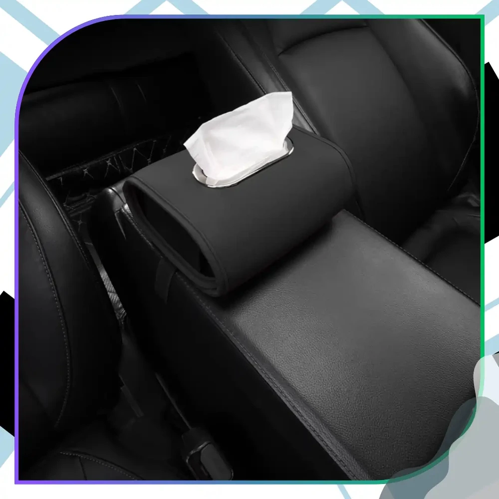 Juodas ekoodos servetėlių dėklas automobiliui A228