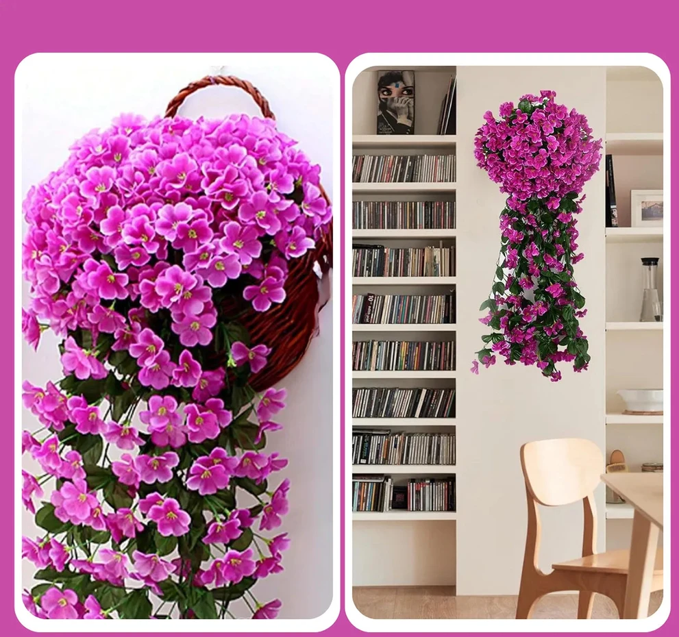 Kabantys dirbtinis gebenės žiedas, violetinis 85 cm N14