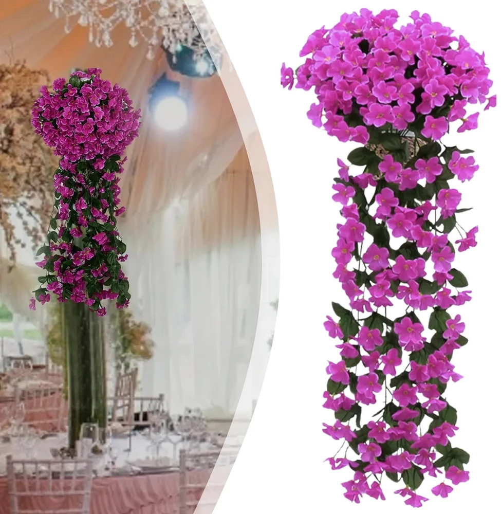 Kabantys dirbtinis gebenės žiedas, violetinis 85 cm N14
