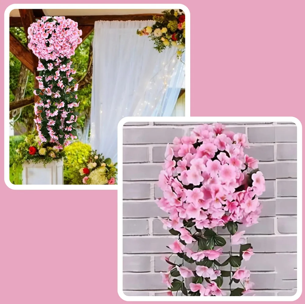 Kabantys dirbtinis rožinis gebenės vijoklis 85 cm N15