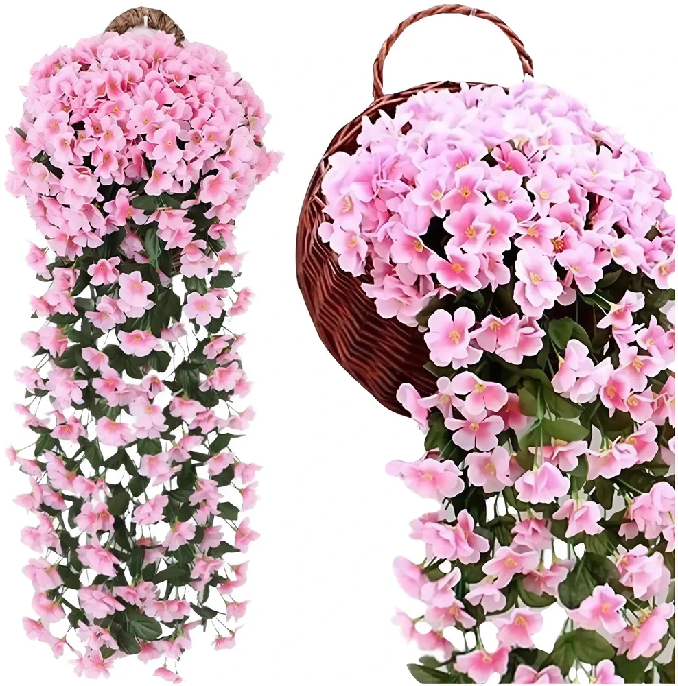 Kabantys dirbtinis rožinis gebenės vijoklis 85 cm N15