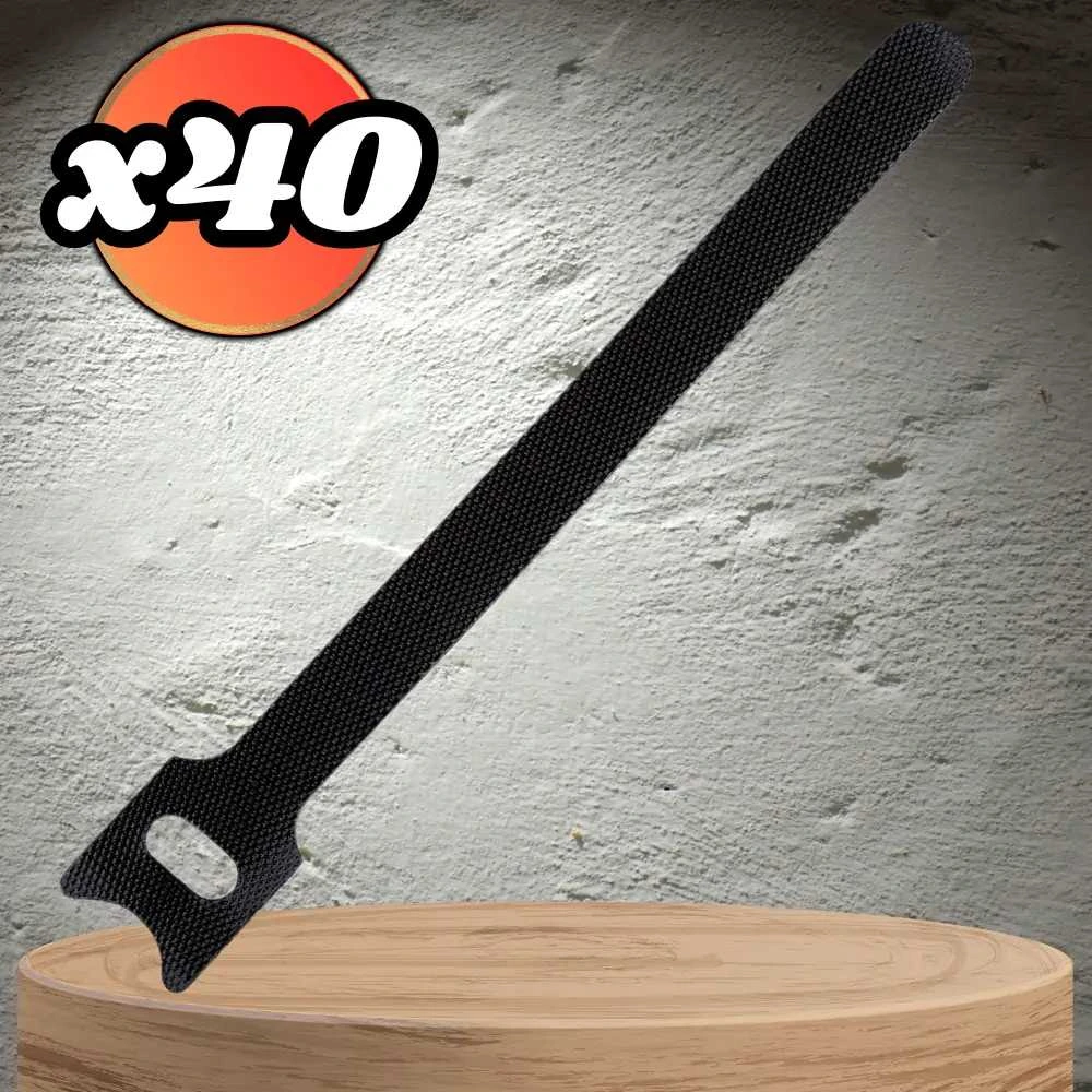 Kablių susegimo juostelės, 40 vnt., juodos, 12x150 mm