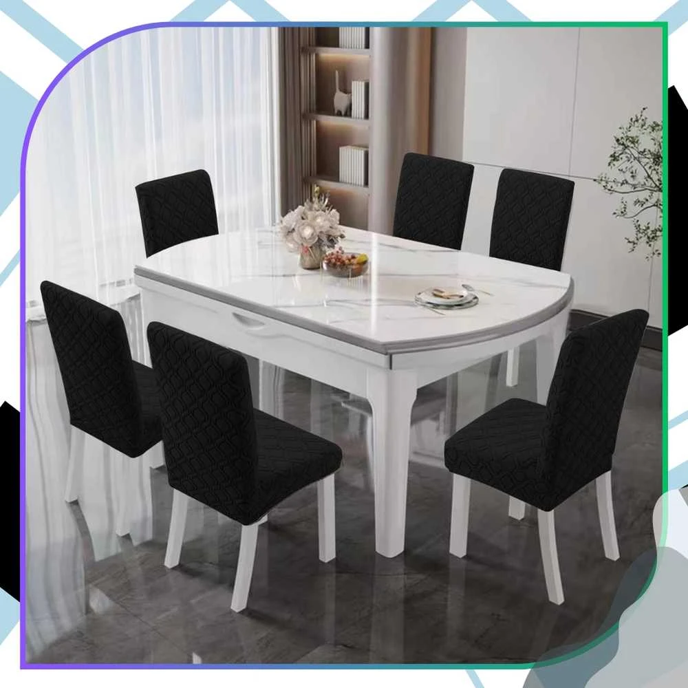 Kėdės užvalkalas juodas poliesteris minimalistinis