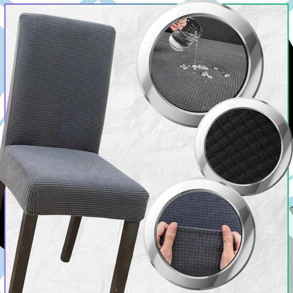 Kėdės užvalkalas pilkas poliesteris minimalistinis