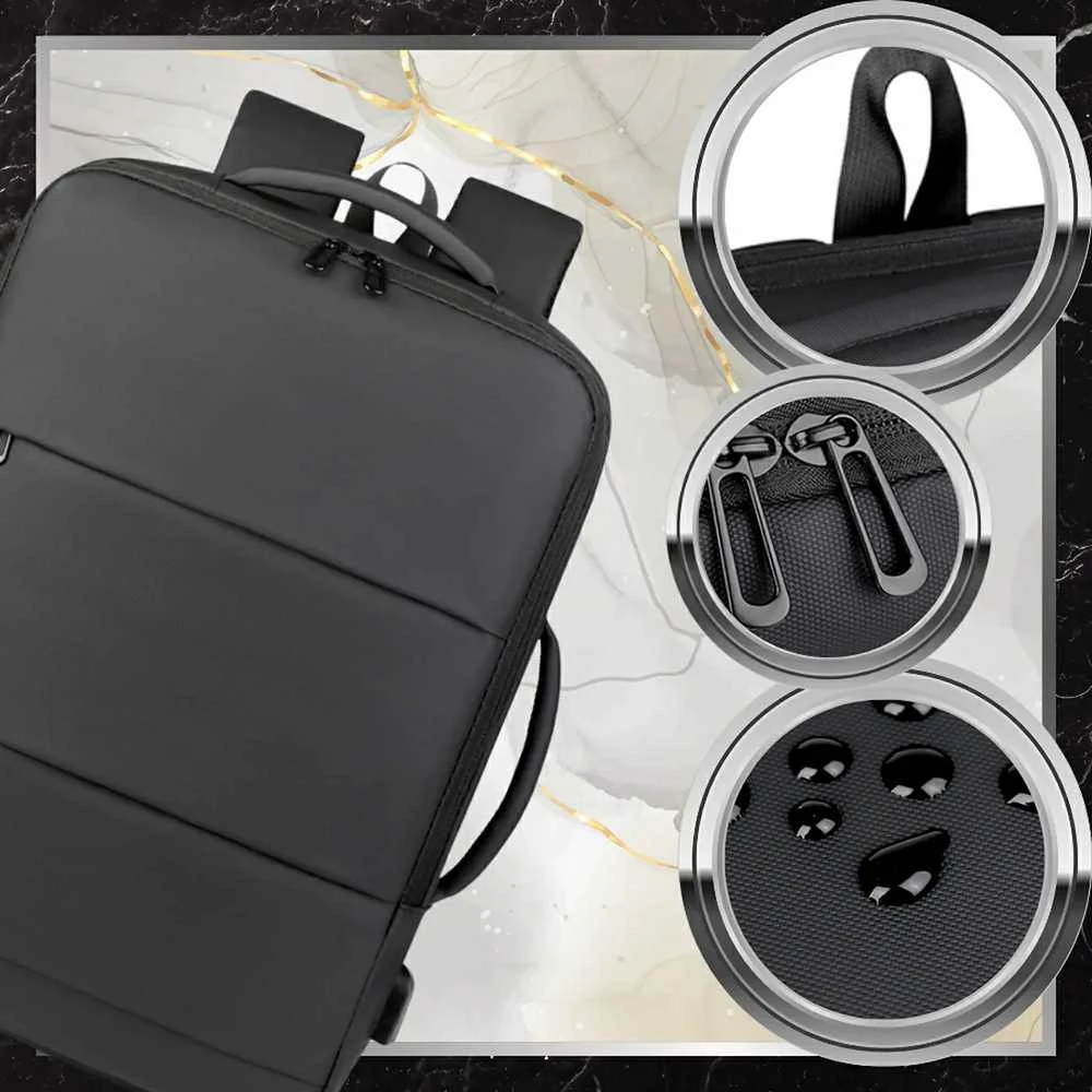 Kelioninė kuprinė, juoda, su USB jungtimi