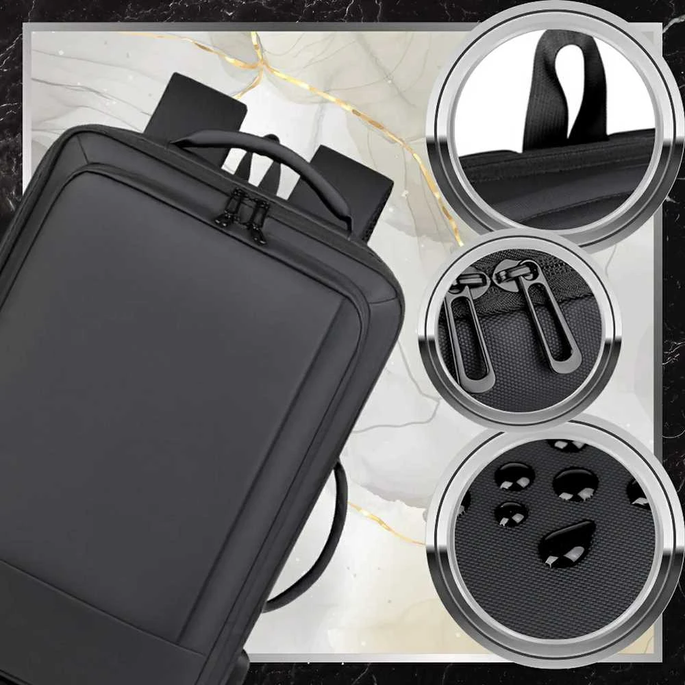 Kelioninė kuprinė, juoda, su USB jungtimi
