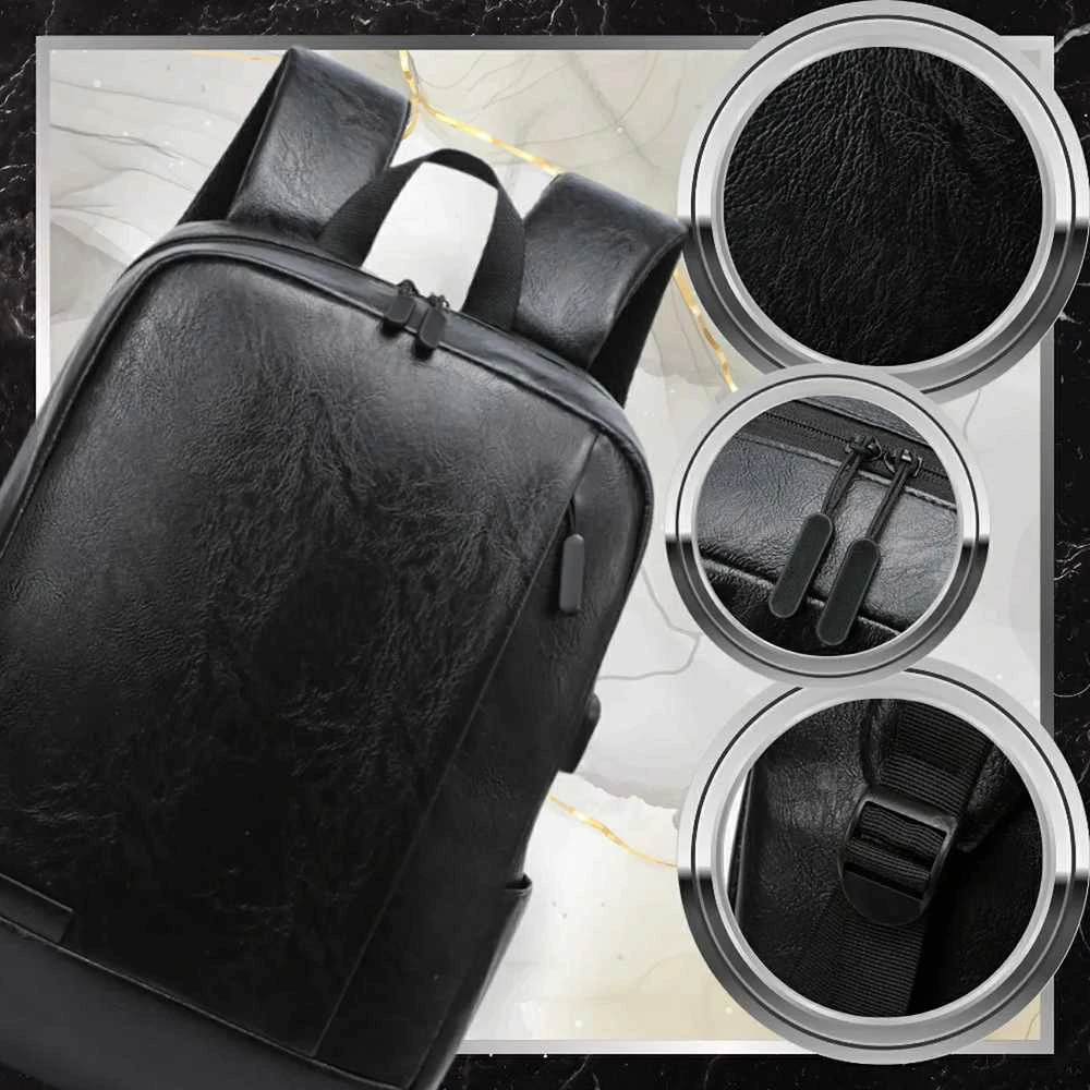 Kelioninė miesto kuprinė BAD&BAGS, juoda, odinė