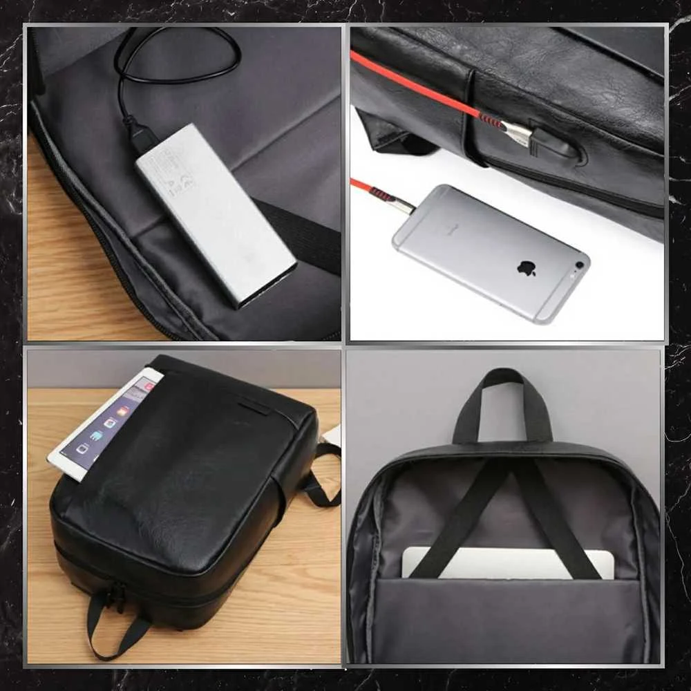Kelioninė miesto kuprinė BAD&BAGS, juoda, odinė