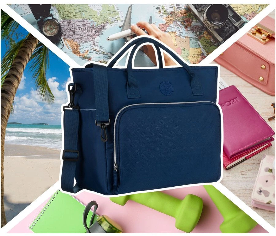 Savaitgalio kelioninė rankinė iš poliesterio Peterson, tamsiai mėlyna RT18