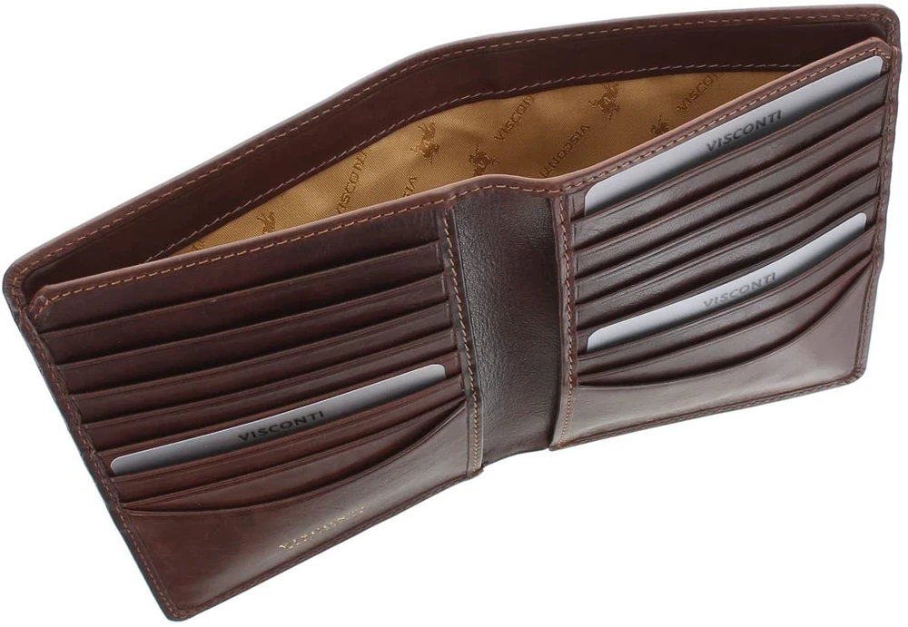 Kortelių dėklas vyrams Visconti TSC49 Tan