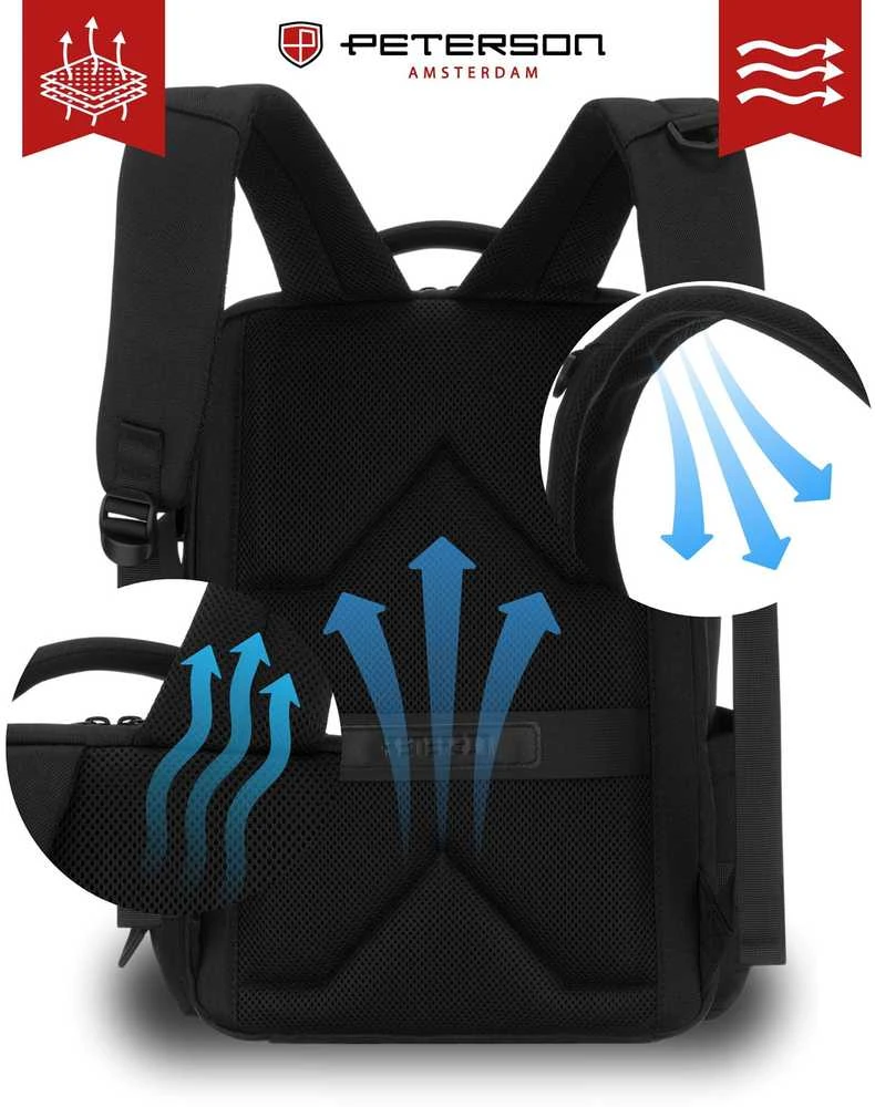 Kuprinė unisex Peterson, juoda K19