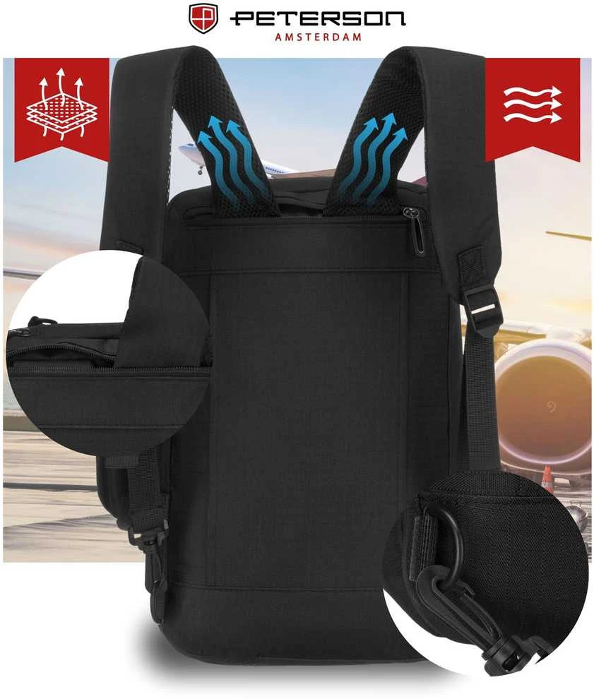 Kuprinė unisex Peterson, juoda K23