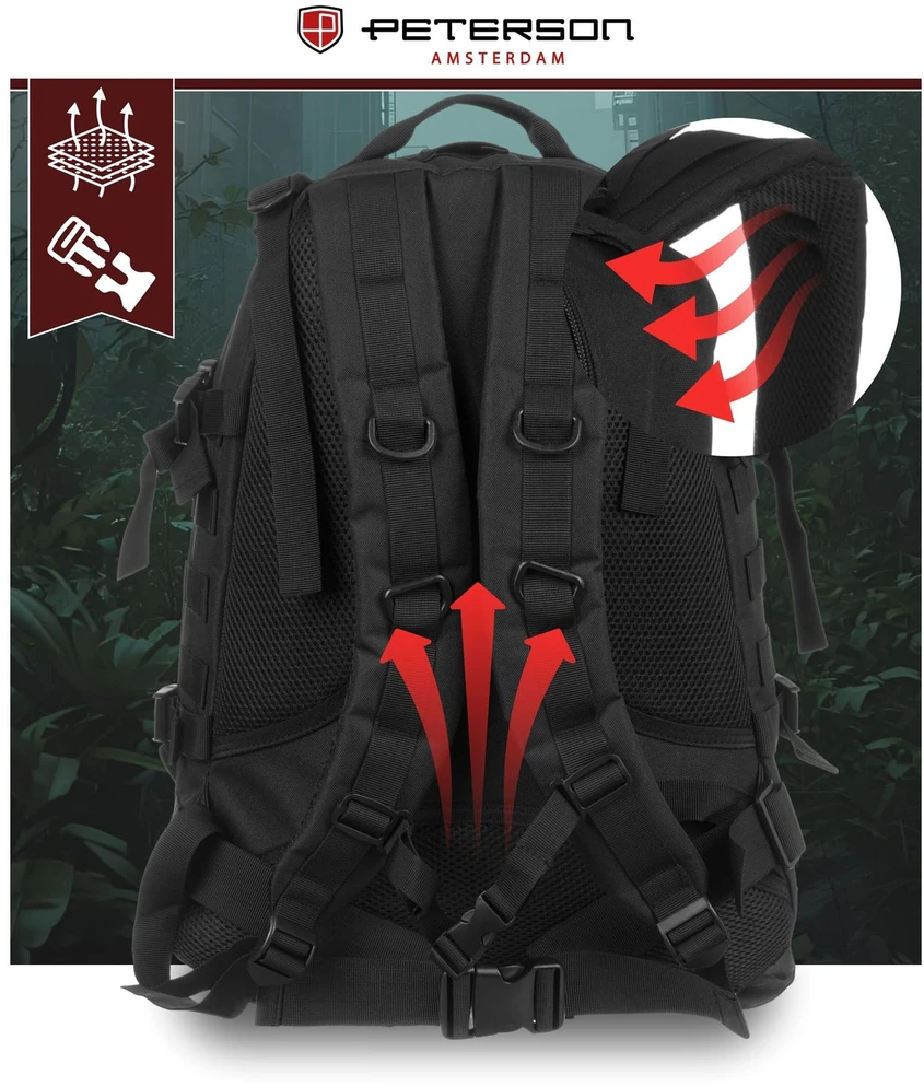 Kuprinė unisex Peterson, juoda K27