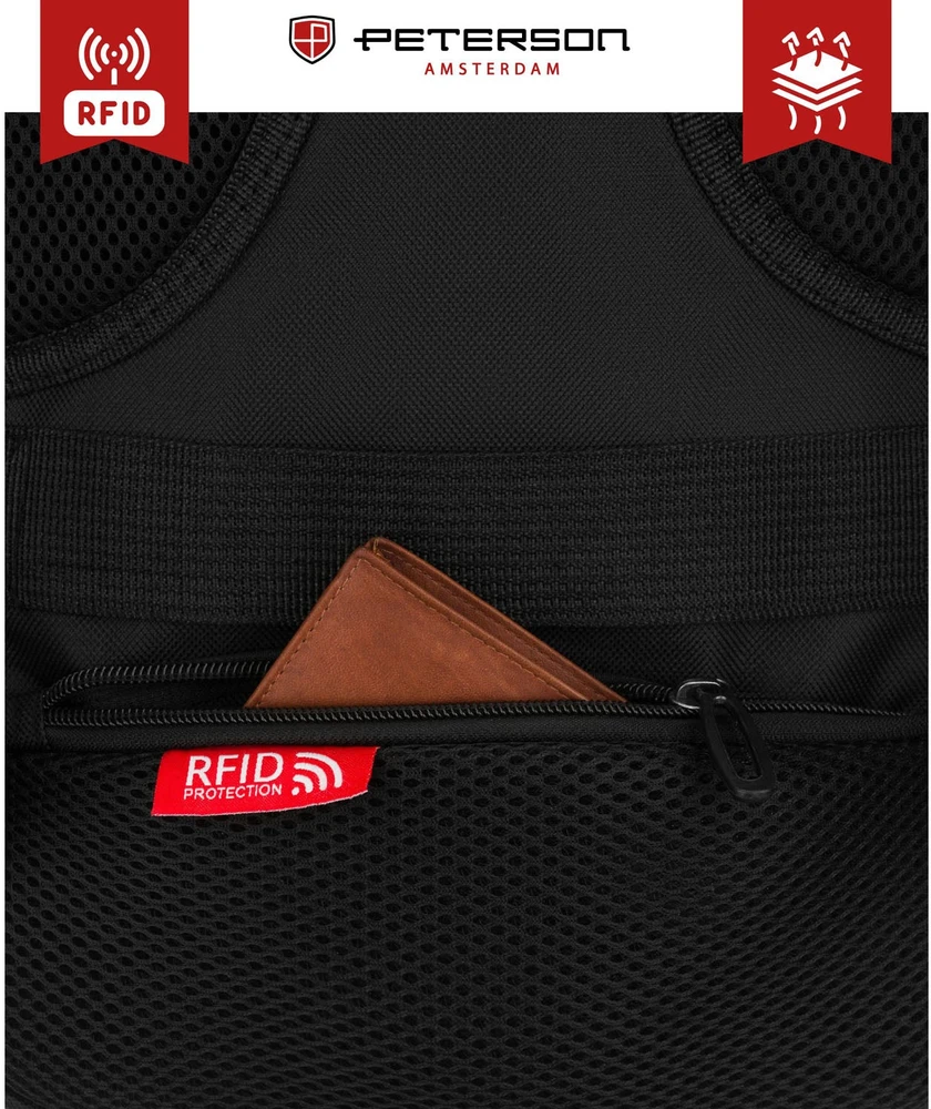 Kuprinė unisex Peterson, juoda K49