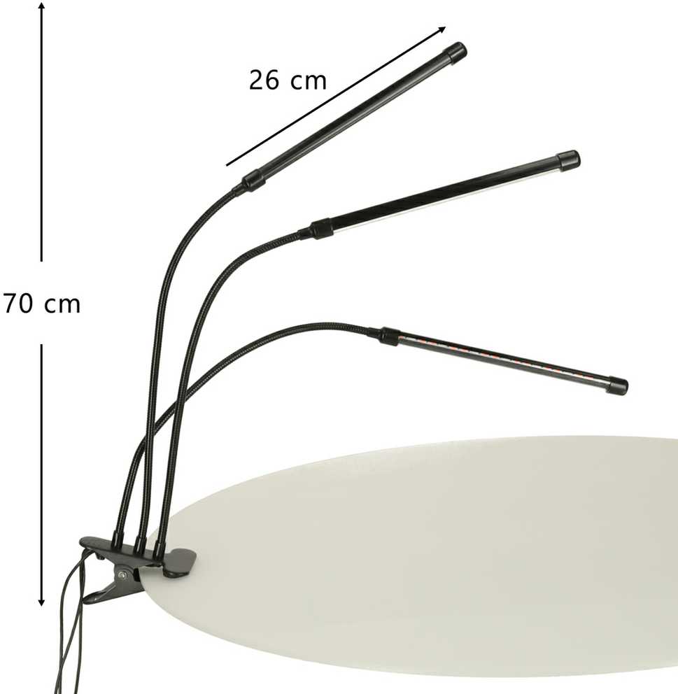 LED augalų auginimo lempa su 3 lemputėmis