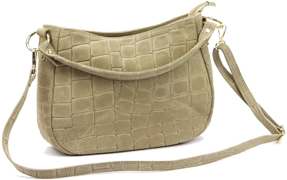 Skórzana torebka damska na ramię Luka 24-085 Croco Gold
