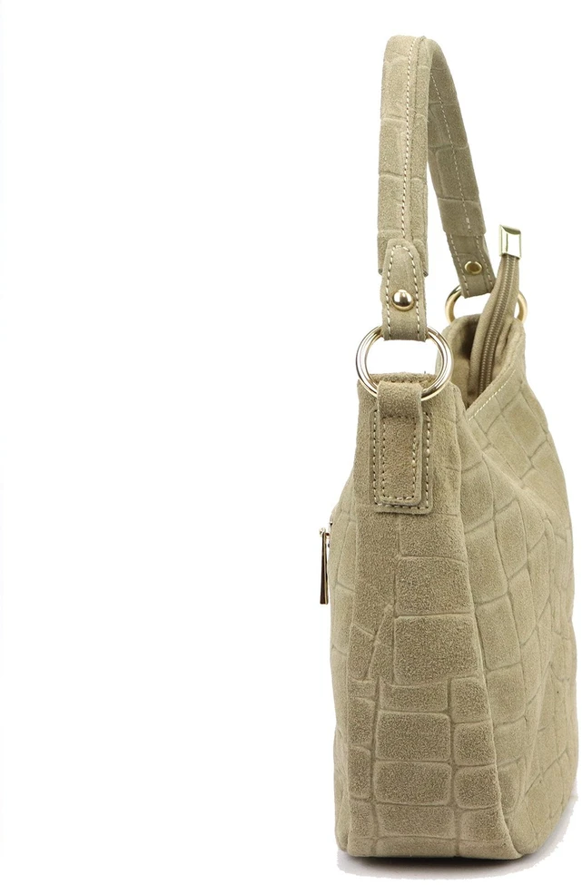 Skórzana torebka damska na ramię Luka 24-085 Croco Gold