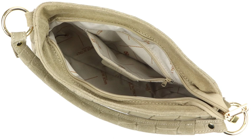 Skórzana torebka damska na ramię Luka 24-085 Croco Gold