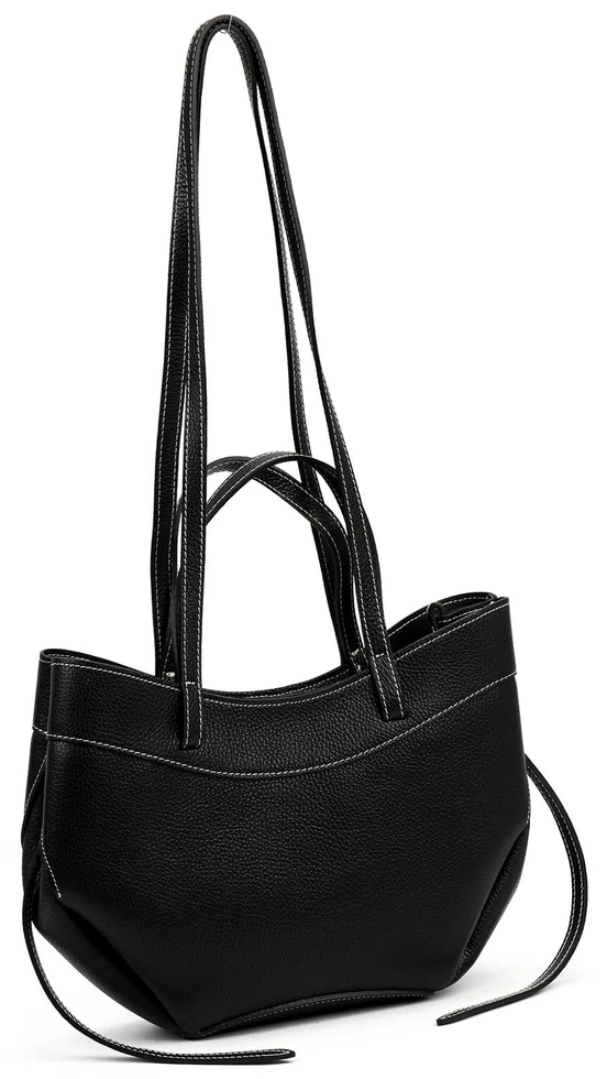 Moteriška odinė shopperbag rankinė su užtrauktuku kosmetinei.