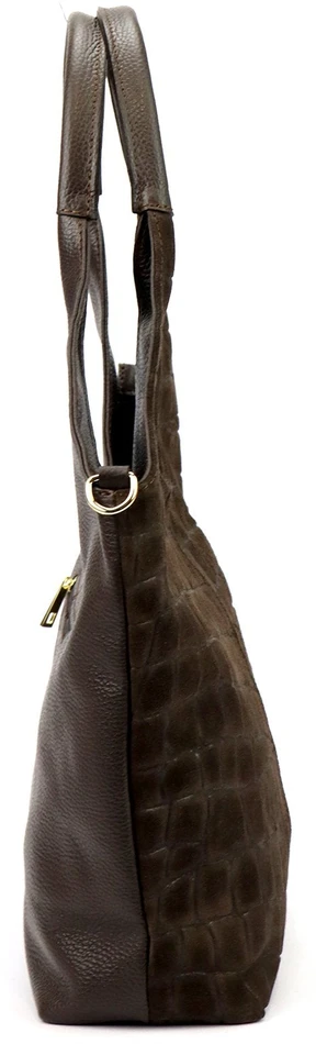 Damska torebka shopper Luka 26-013 Croco ze skóry naturalnej
