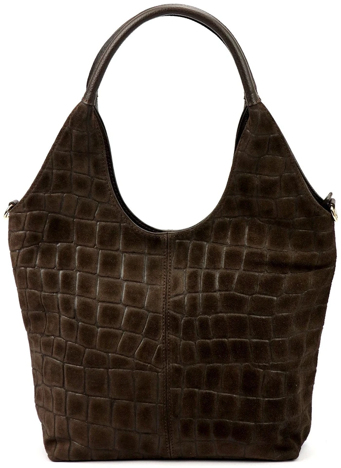 Damska torebka shopper Luka 26-013 Croco ze skóry naturalnej