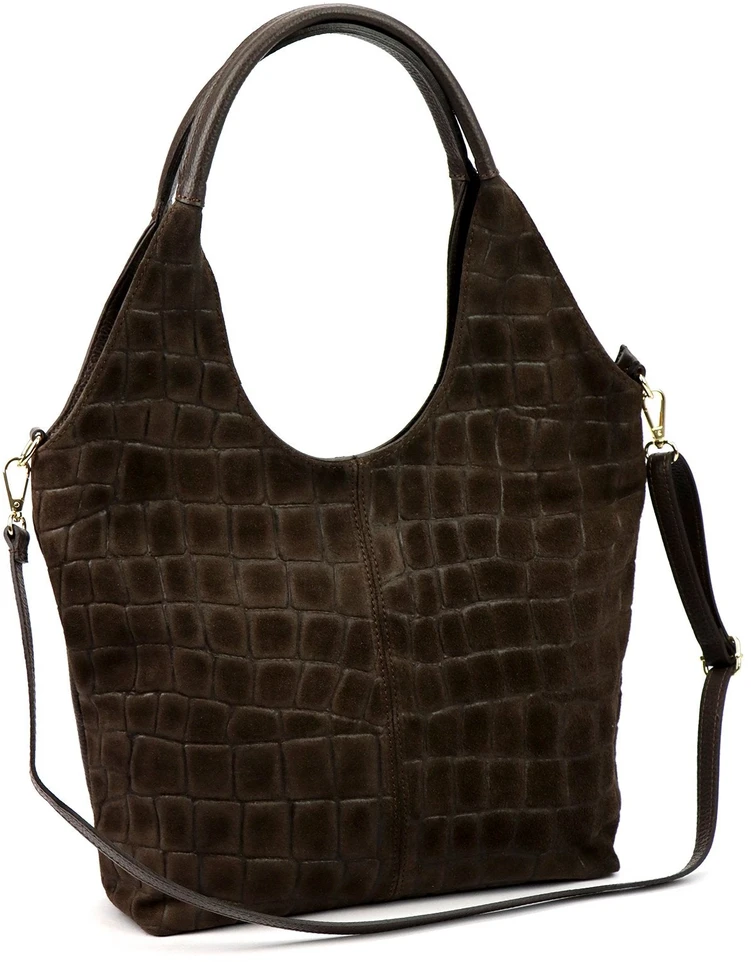 Damska torebka shopper Luka 26-013 Croco ze skóry naturalnej