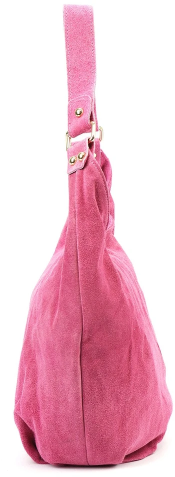 VERA PELLE Moteriška Odinė Shopper Rankinė Su Suede, Su Užtrauktuku ir Diržu