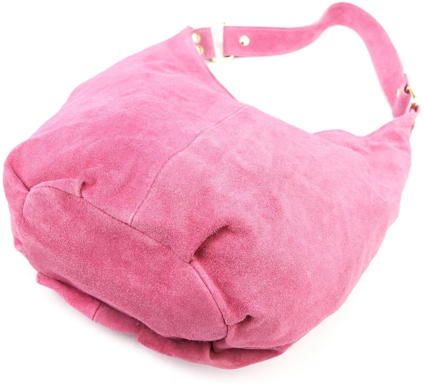 VERA PELLE Moteriška Odinė Shopper Rankinė Su Suede, Su Užtrauktuku ir Diržu