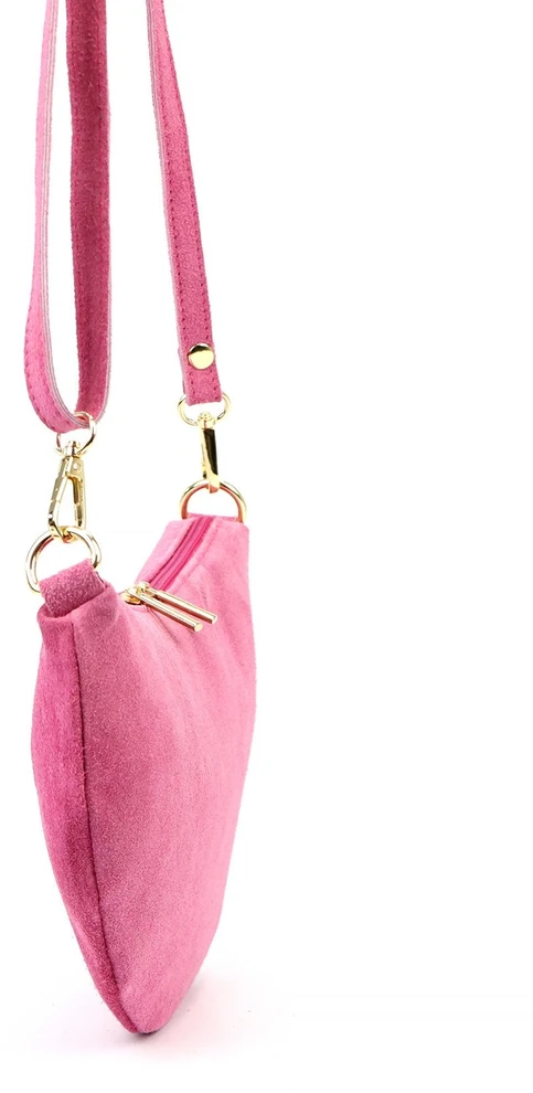 Vera Pelle Torebka Damska Listonoszka Skórzana Mała Złote Okucia Crossbody
