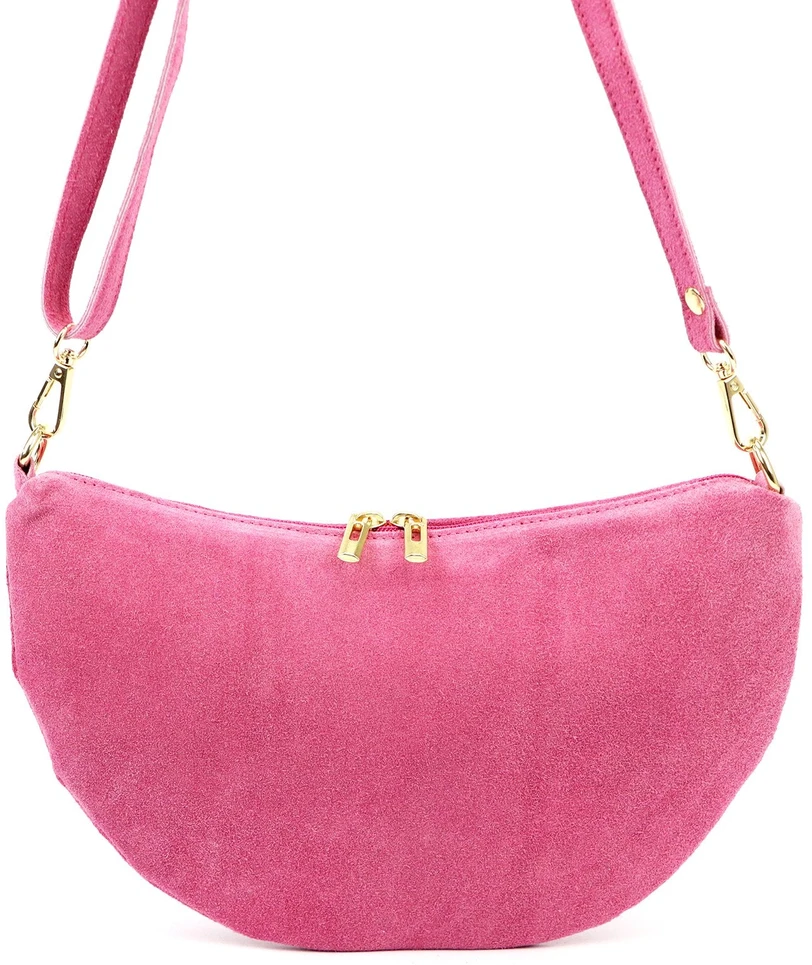 Vera Pelle Torebka Damska Listonoszka Skórzana Mała Złote Okucia Crossbody