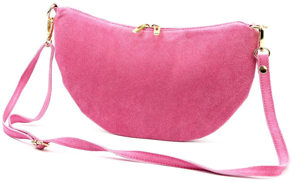 Vera Pelle Torebka Damska Listonoszka Skórzana Mała Złote Okucia Crossbody