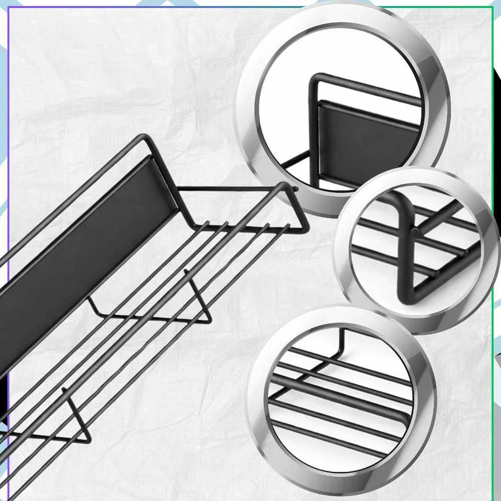 Magnetinė lentynėlė šaldytuvui, juoda, 2 vnt.