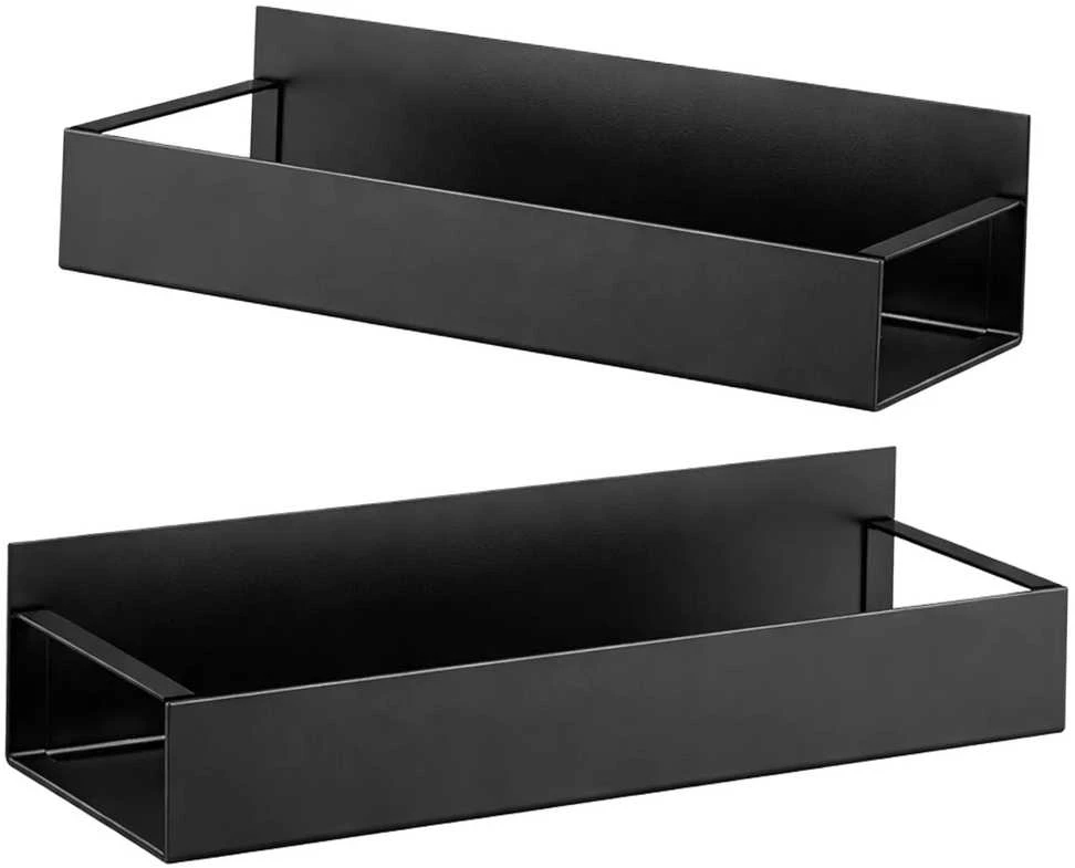 Magnetinis virtuvės organizatorius, juodas, 2 lentynos
