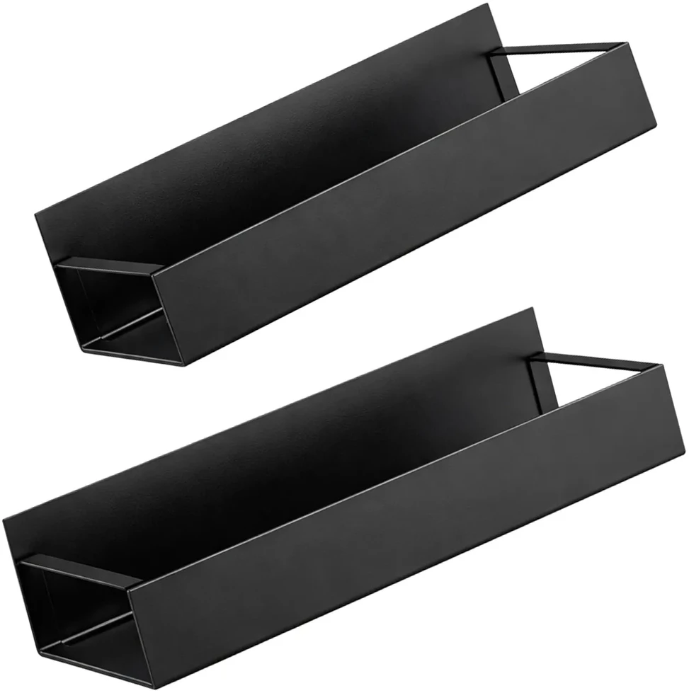 Magnetinis virtuvės organizatorius, juodas, 2 lentynos