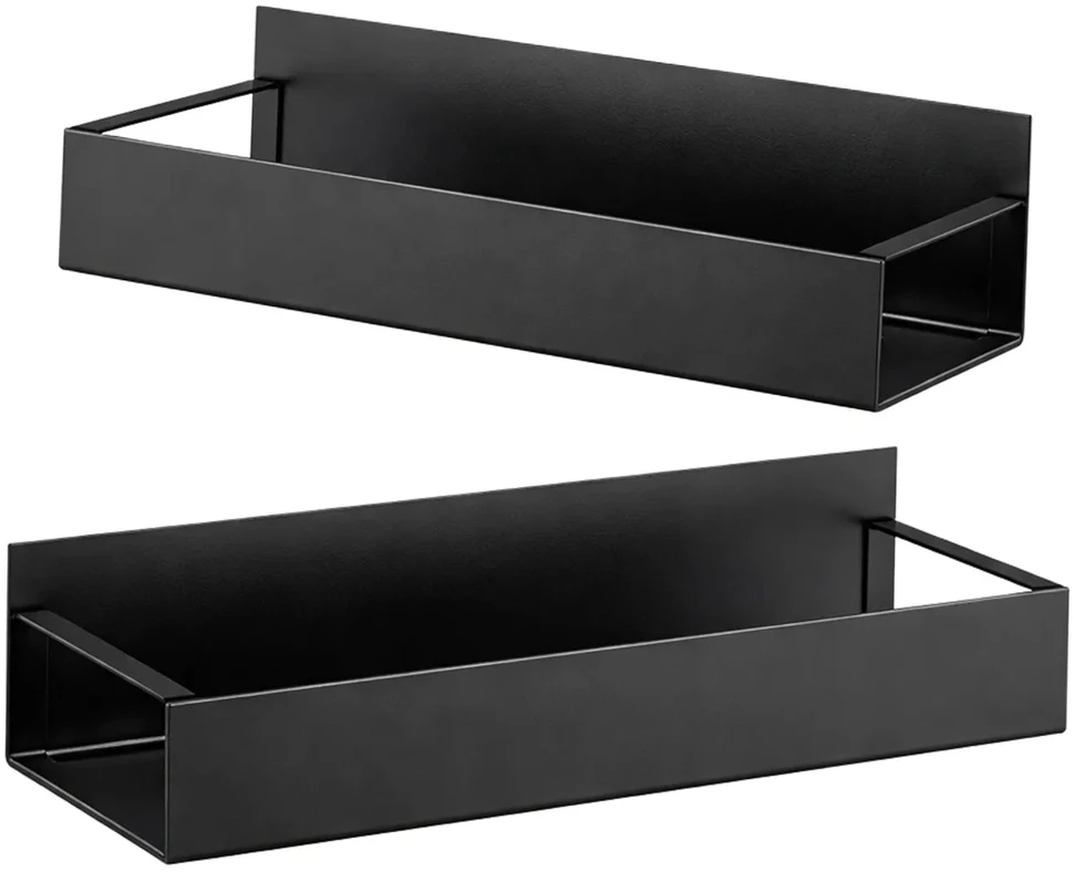Magnetinis virtuvės organizatorius, juodas, 2 lentynos