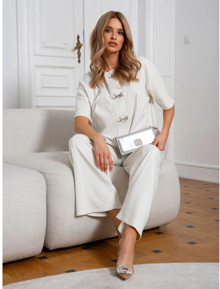 Maža elegantiška rankinė Rovicky, sidabrinė R01