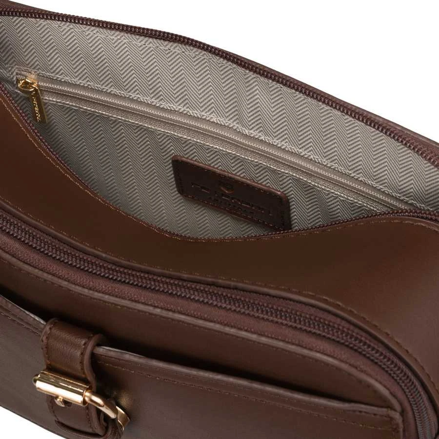 Maža moteriška „Peterson“ crossbody rankinė per petį, ruda, iš ekologiškos odos